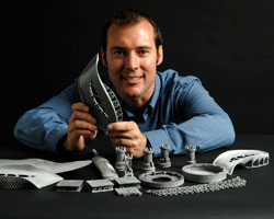 Professor Neil Hopkinson, inventor of the high-speed sintering additive manufacturing process.  Image courtesy of Loughborough University.