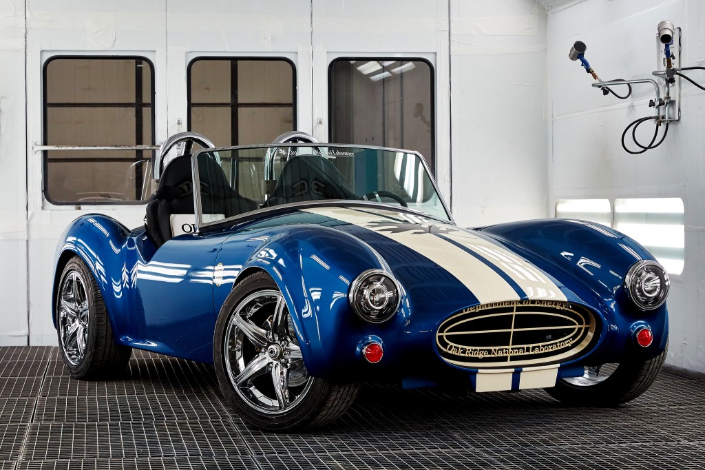 This classic appearing Shelby Cobra is actually brand new reproduction built with 3D printing. Courtesy of ORNL.