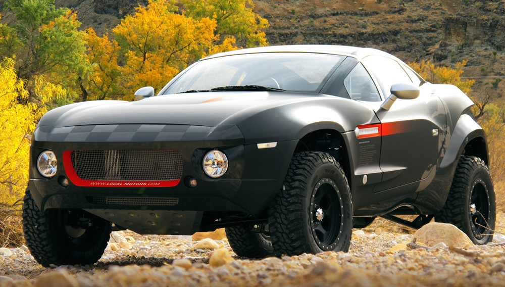 The Rally Fighter was built to operate in the off-road deserts of the southwest US, yet still be legal to drive into town. Courtesy of Local Motors.