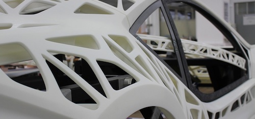 The EDAG Light Cocoon's branch-like 3D printed structure meets load-bearing requirements with less material. Image Courtesy of EDAG