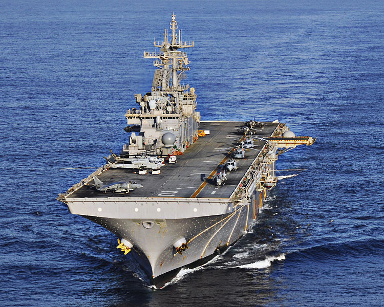 The USS Essex was the site of the first test of a drone printed and assembled on board. Courtesy US Navy.
