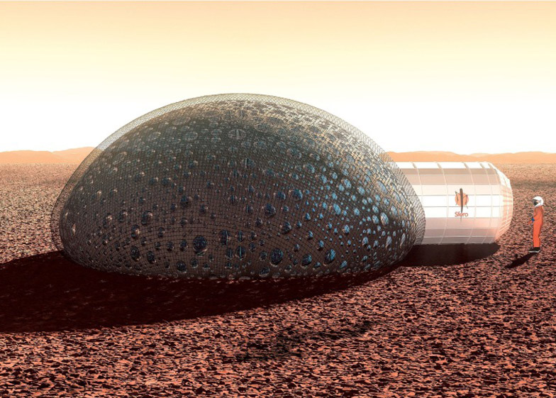 The exterior of the habitat is reminiscent of an igloo. Courtesy of FABulous.