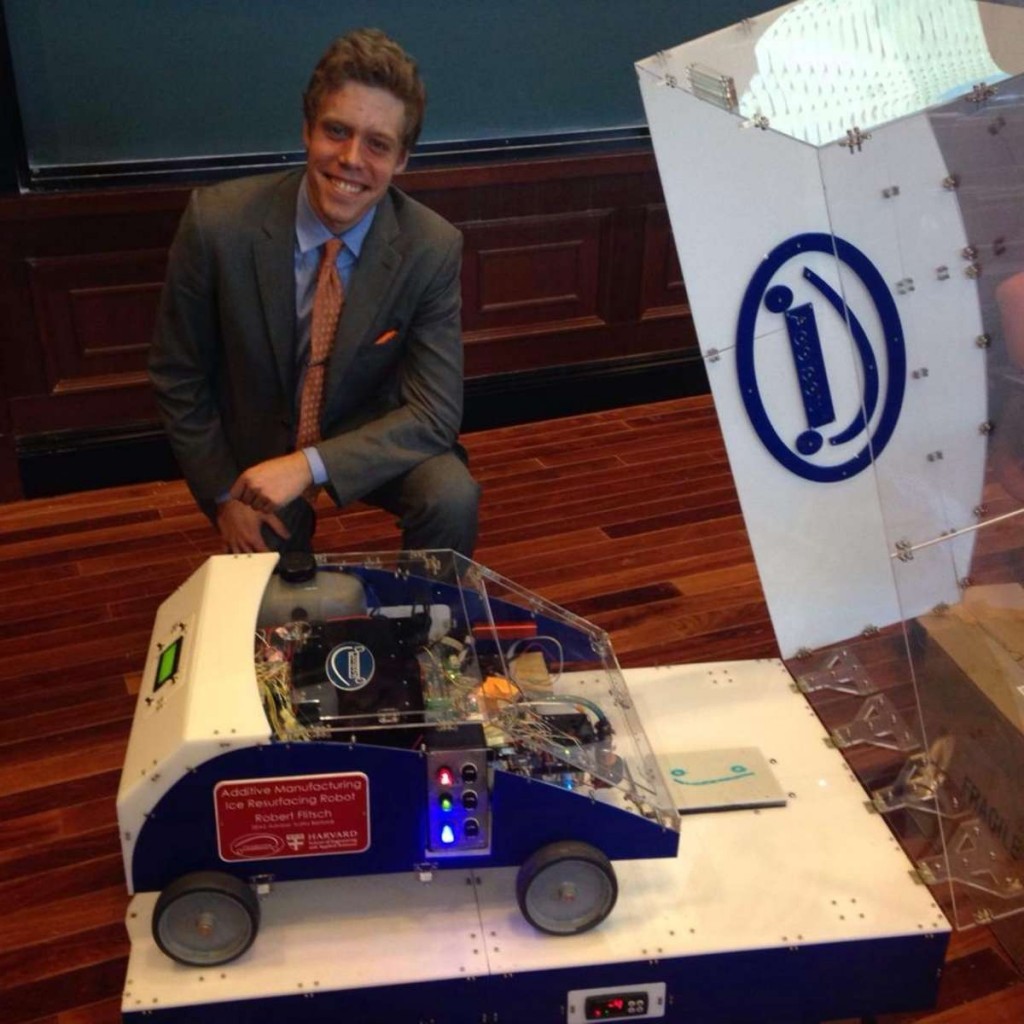 The Addibot with its creator Robert Flitsch. Courtesy of Harvard.
