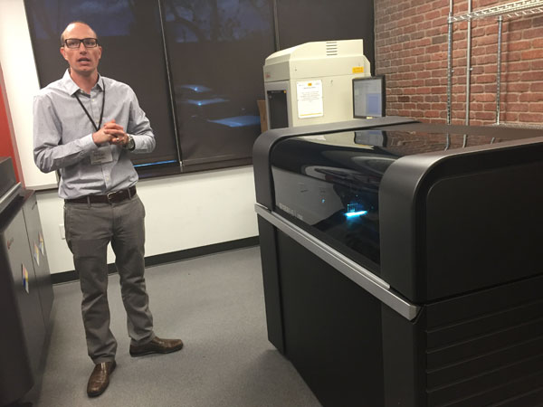Brycen Smith, engineering technician supervisor at OtterBox, said they were 3D printing parts on the Stratasys J750 the day it was delivered.