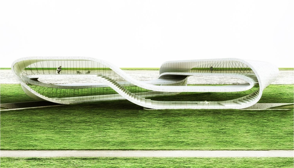 Concept art for the Landscape House, which will be produced in miniature by 3D printing. Courtesy of Universe Architecture.
