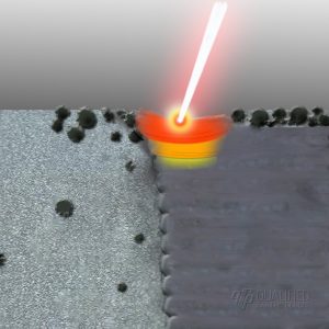 Laser exposure layer on a metal powder-bed 3D printing system, showing lower re-melt layers. (Image courtesy Qualified Rapid Products)