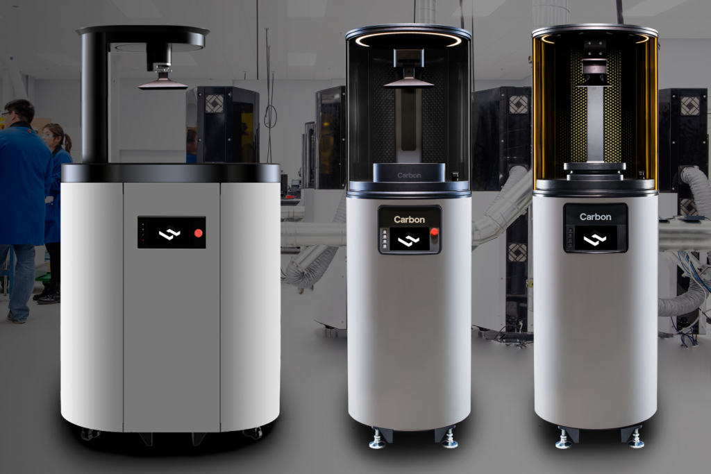 The SpeedCell system includes M Series printers and automated Smart Part Washers. Image courtesy of Carbon.