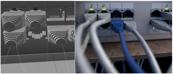 modo 401's curve rendering function lets you create wire and cables with less work.