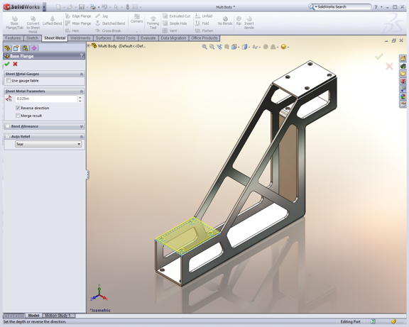 20090822sheetmetal Multibody sheet metal parts can consist of multiple The new release lets you create multibody parts, comprising sheet metal and weldment parts.