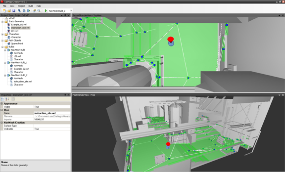 xaitMap lets you automatically extract navigation meshes out of 3D geometry, setting the areas where artificial entities could roam.