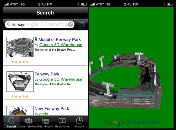 20090917navicad Two screen captures shown here are produced in NaviCAD, a new app for accessing and navigating 3D content from Google 3D Warehouse.