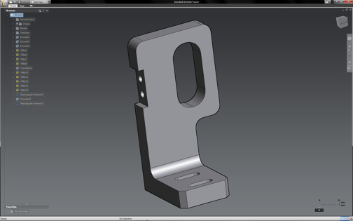 fig2 The same part as modified in Autodesk Inventor Fusion, using direct-editing methods.