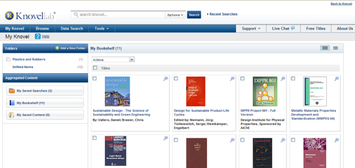 10091125Knovelpersonal1b Knovel adds personalization options to its browser-based knowledge portal.
