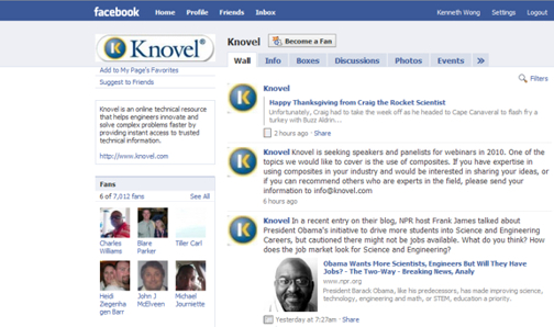 10091125Knovelpersonal3 Think you can stump a Knovel expert? Give it a shot at Knovel's Facebook fan page.