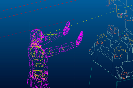The digital manikin in Pro/E Wildfire 5.0.