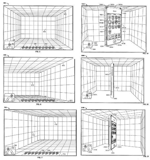The series of figures above, submitted alongside Apple's patent application, gives clues on how the technology would work.