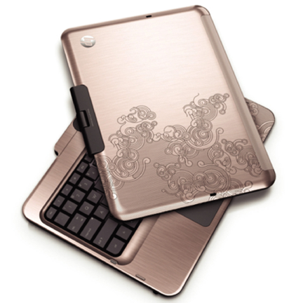 HP TouchSmart tm2 tablet PC with engraved Riptide patterns