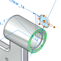 The cartwheel control lets you move or rotate faces and features with precision in any direction, at any angle.