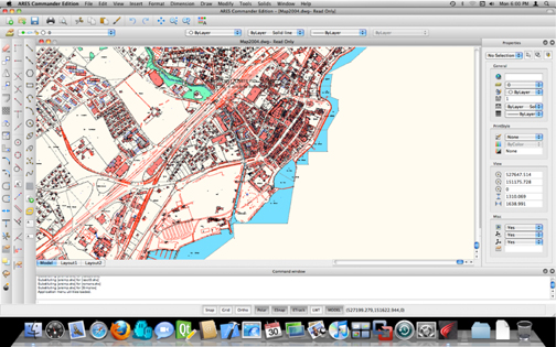 20100301arest Graebert's ARES for Mac (shown here with a geospatial file) is set to become available in the second quarter of the year.