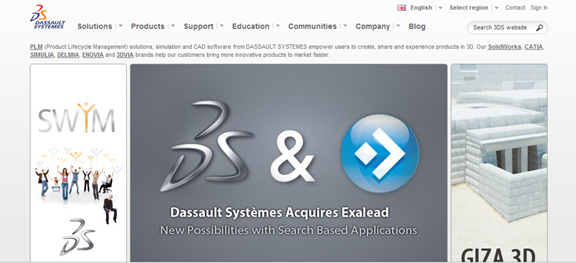 20100615dassault Dassault Systemes' home page, tagged with the Exalead logo in the week followin the acquisition.