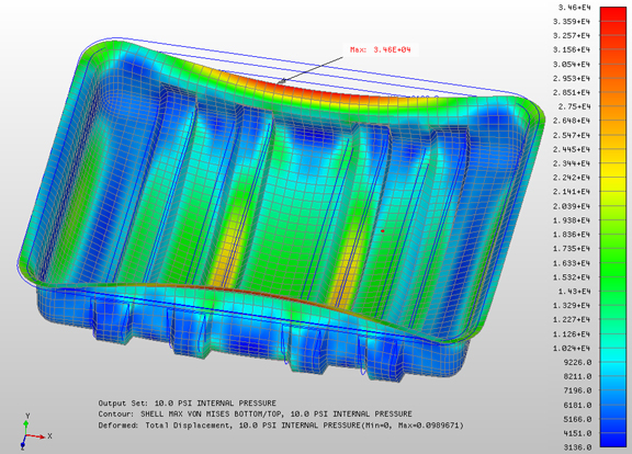 20100624NEiFig0 Analysis results of a shelled steel part, at 0.10 inch thickness.