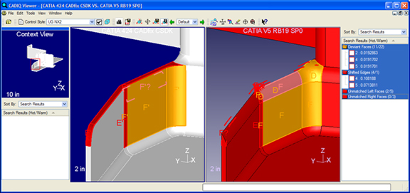 20100707CADIQ1 A filleted corner converted to a rounded corner during translation, an unintentional defect identified by CADIQ.