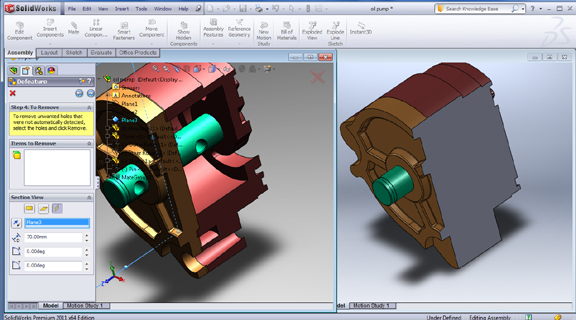 Defeature lets you strip out internal components from your assembly and save it as a part.