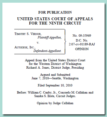 Autodesk wins appeal in Vernor vs. Autodesk, setting the stage for the next episode in the legal drama.