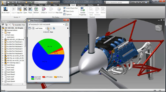 20100927fig3 In Autodesk Inventor 2011, the 3D assembly model serves as the querry interface to get information kept in Autodesk Vault.