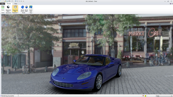Creo app window for rendering.