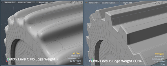 modo 501 features Pixar subdivisional surfaces, which lets you create dramatically deformed edges without altaring the original model's egometry.