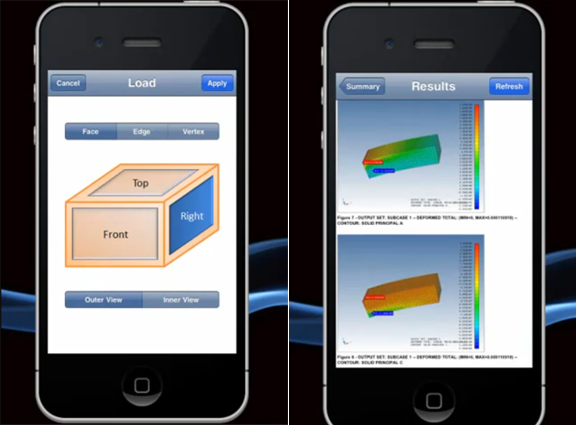 Previews of NEi mobile app for iPhone and iPad.