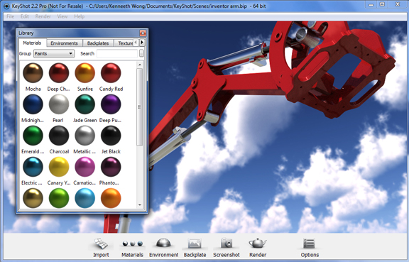 20110323KeyShot2_2Fig1 Luxion KeyShot 2.2 continues its tradition as a rendering package with drag-and-drop simplicity.