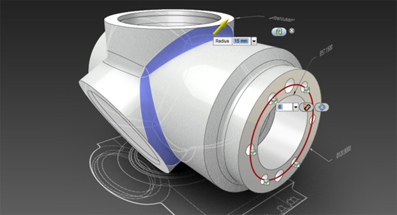 20110404AutodeskSuitesFig3 Autodesk Inventor Fusion, included with most bundles, is poised to play a bigger role in geometry edits in 2012 portfolio.