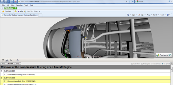 20110502SiemensPLMConxFig1 An online instruction manual created in Cortona3D's RapidAuthor software.