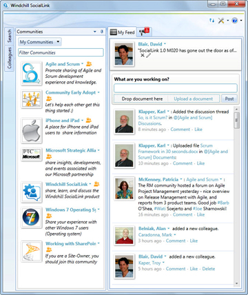 20110510WindchillFig4 The new Windchill SocialLink desktop client gives you access to both communities and friends.