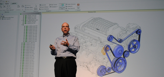 20110613PPLfig1 Brian Shepherd, PTC's senior VP of product development, introduces nine apps making up the release of the first Creo product family.