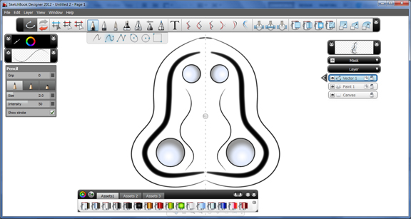 Symmetry cmmand lets you create identical geometry on opposite sides of your canvass.