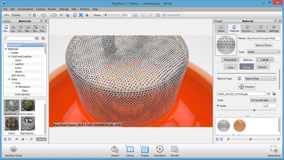 Procedural materials in KeyShot 5.1 offer a lot of customizing options.