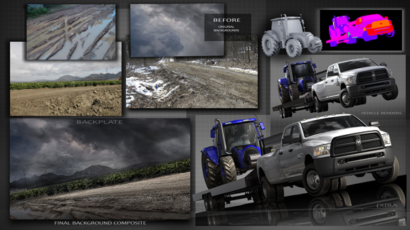 Doug Didia combines various photo sources to create the dramatic backdrop he needs.