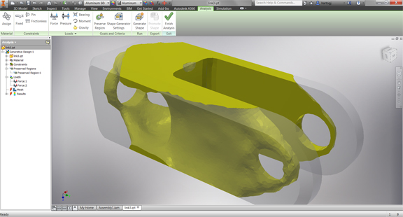 Autodesk Inventor update introduces Shape Generator, a topology optimization feature embedded in the CAD modeling environment.