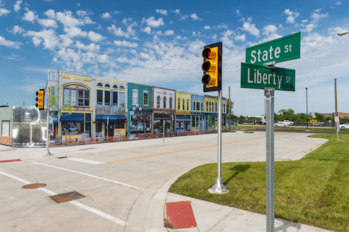 Mcity mimics a full-scale urban environment for autonomous vehicle testing, including running a red light. Image Courtesy of the University of Michigan 