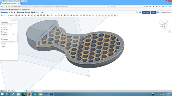 Onshape FeatureScript for hex fill results