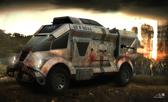 Ride in the Rumble Truck by Alp Germaner to repel the zombie hoard. (Image courtesy of Alp Germaner)