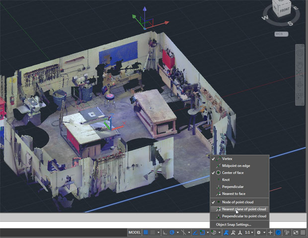 AutoCAD 2015 adds tools that make it easier to work with point clouds, including new cropping and object snap capabilities.