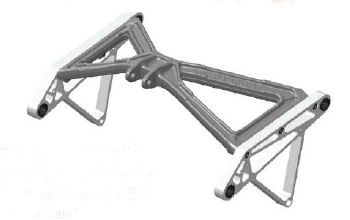 The new design for the rear crank is 2.7 pounds lighter and made from aluminum.