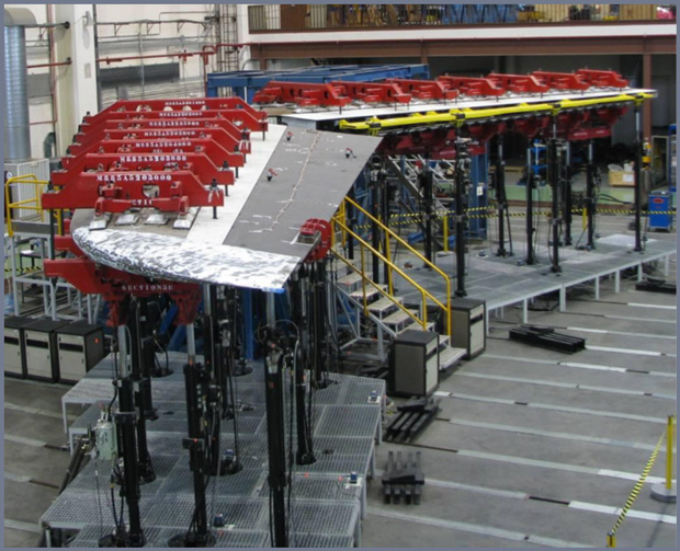 Rig used to test hinges on horizontal tail plane. Image courtesy of Airbus.