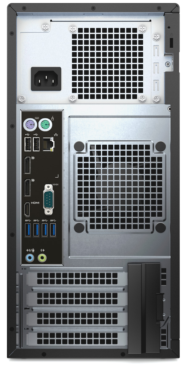 The rear panel provides lots of connections. Image courtesy of Dell.