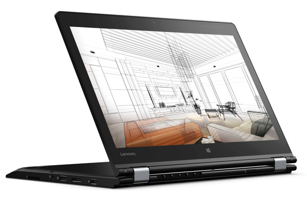 The Lenovo ThinkPad P40 can be used in any of four modes—notebook, tent, stand (shown here), or Wacom-powered tablet. Image courtesy of Lenovo. 