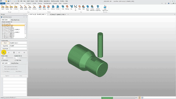 Beginning with the 2017 version of the ZW3D CAD/CAM system, users can simulate milling and turning strategies in the same environment. Image courtesy of ZW3D/ZWCAD Software Co. Ltd.